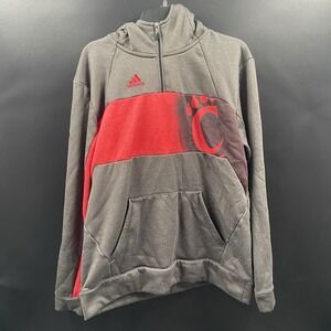 Cincinnati Bearcats Hoodie Mens M Gray Sweatshirt‎ Long Pullover Adidas NCAA VTG
